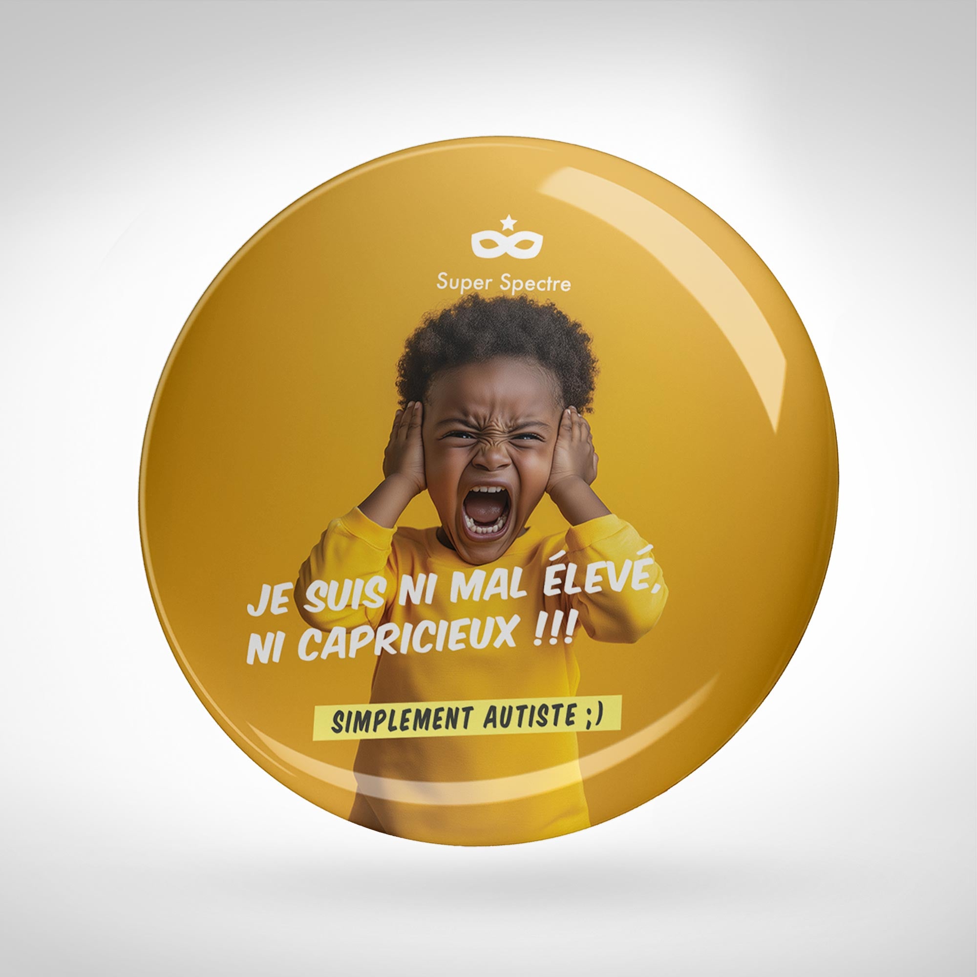 Badge de sensibilisation autisme - jaune