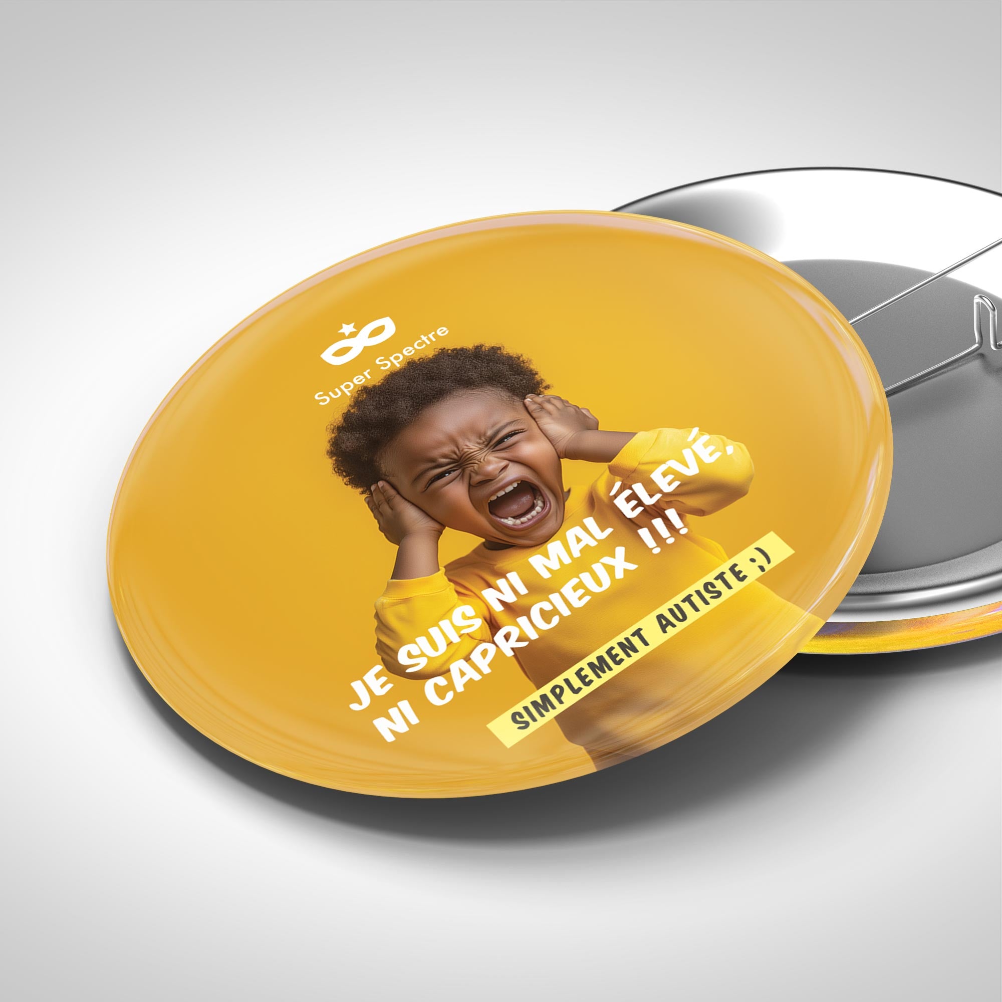 Badge de sensibilisation autisme - jaune